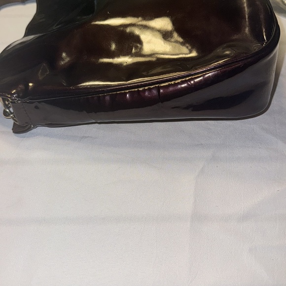 GUCCI Medium Diana Bamboo Handle Chocolate Enamel Leather Women Shoulder Bag GUC - Picture 7 of 15